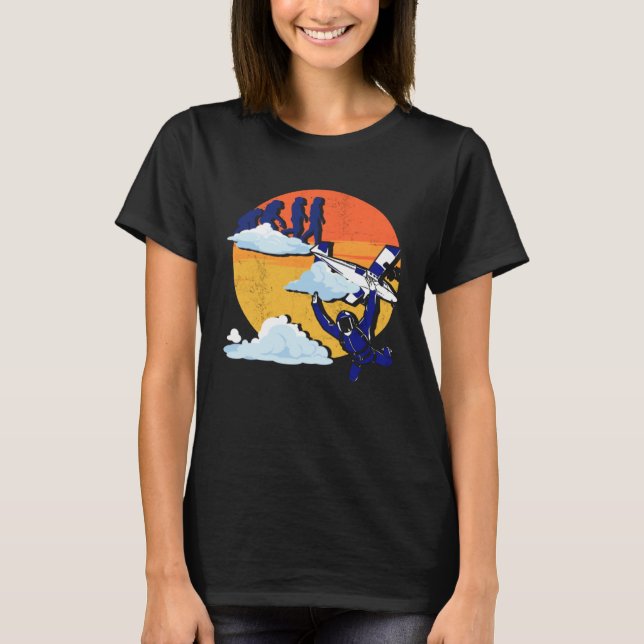 Evolution Fallskärmshoppare Fallskärmshopp Fallskä T Shirt (Framsida)
