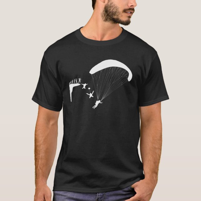 Evolution Fallskärmsstycke Stege Present Fallskärm T Shirt (Framsida)