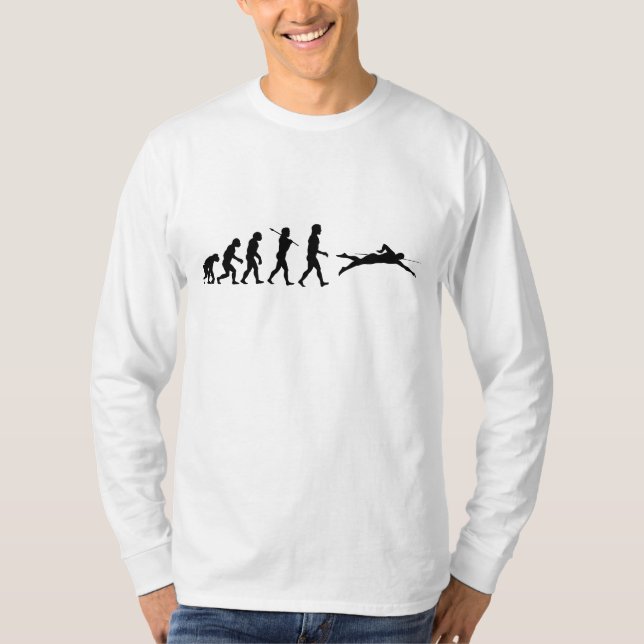 Evolution för simmasimningsport tee shirt (Framsida)