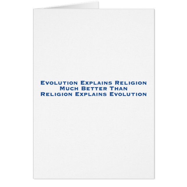 Evolution förklarar religion hälsningskort (Framsidan)
