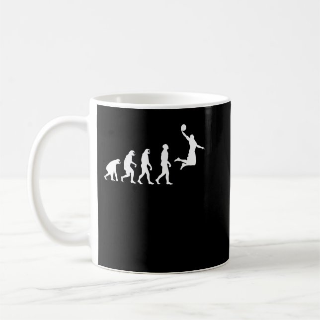 Evolution från apa Ape till Human Basketball Play Kaffemugg (Vänster)