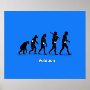 Evolution från apan som ska bemannas med iPod Poster