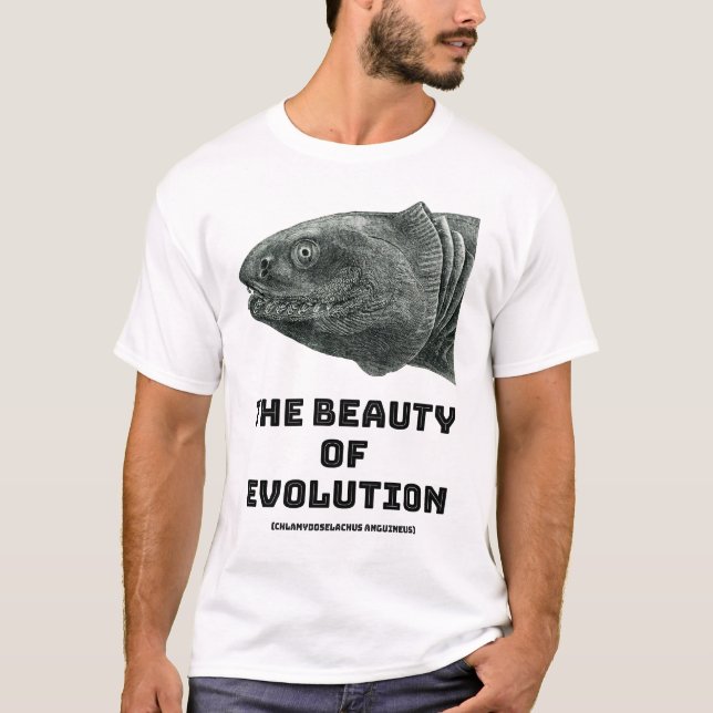 Evolution Frilled Shark Beauty T Shirt (Framsida)