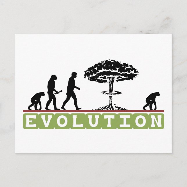 Evolution Funny Evolve Vykort (Framsida)