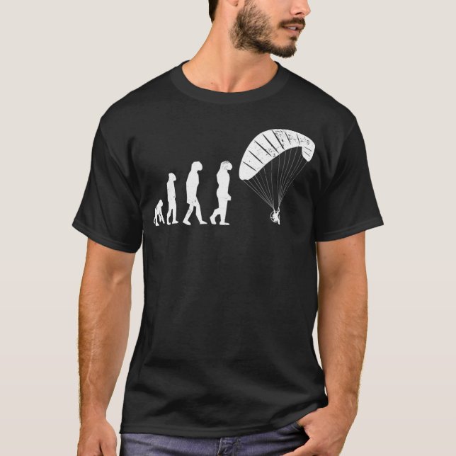 Evolution Gift för paraglider-paramotors T Shirt (Framsida)