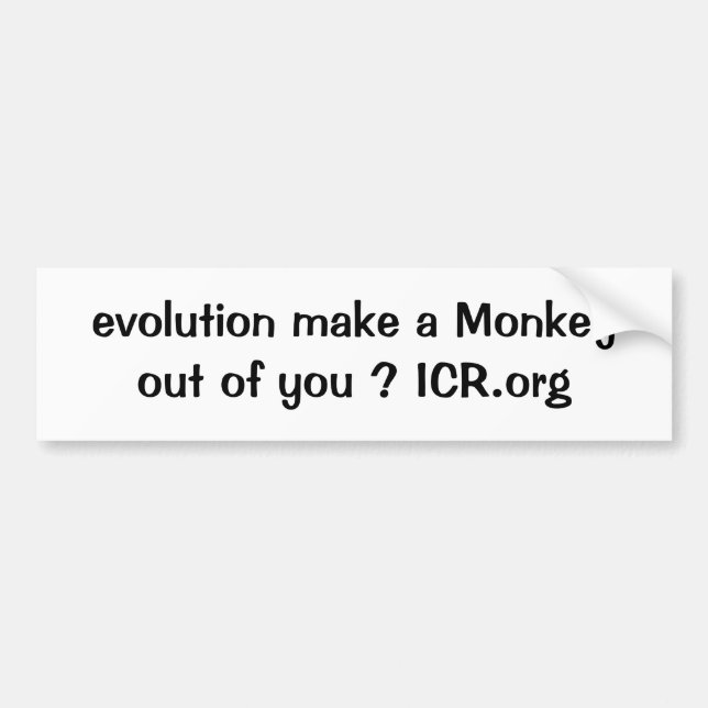 evolution gör en apa ut ur dig? ICR.org Bildekal (Framsidan)