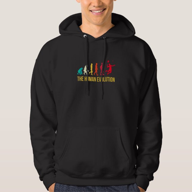 Evolution Grafisk Badminton Spelare Fjäderboll Spo Hoodie (Framsida)