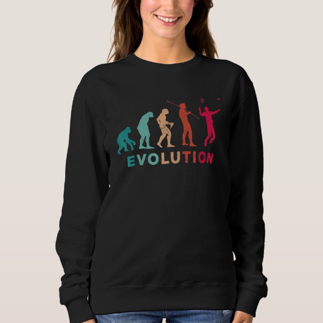 Evolution Grafisk Badmintonspelare Fjäderboll Spor T Shirt (Framsida)