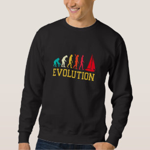 Evolution Grafisk Segelbåt Kapten Seglar Hav Boa Lång Ärmad Tröja