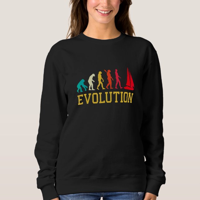 Evolution Grafisk Segelbåt Kapten Seglar Hav Boa T Shirt (Framsida)