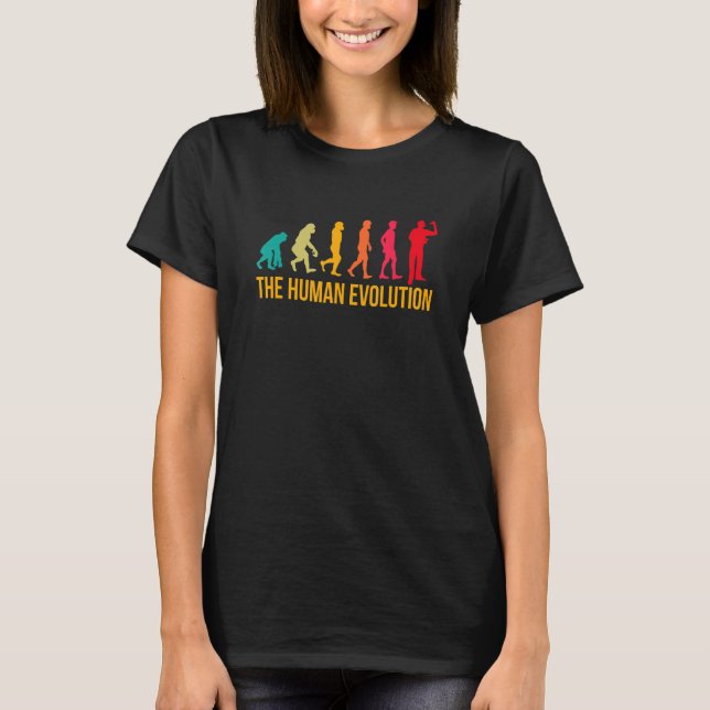 Evolution Graphic Dart Player Darts Dartboard Bull T Shirt (Framsida)