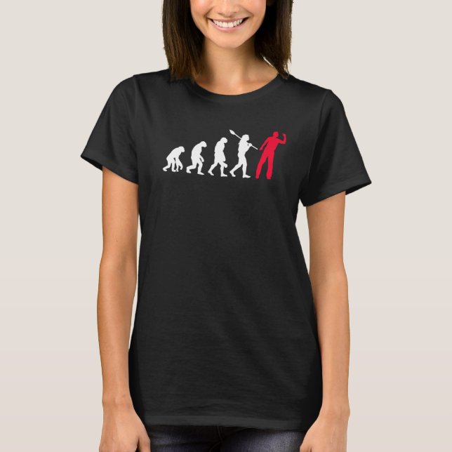 Evolution Graphic Dart Player Darts Dartboard Bull T Shirt (Framsida)