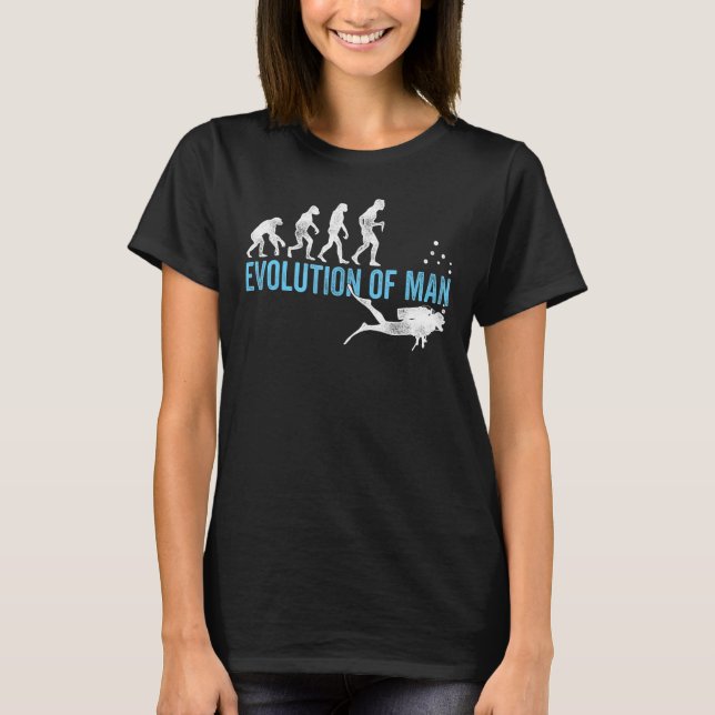 Evolution Graphic Diver Dyving Scuba Diver Apnoe S T Shirt (Framsida)