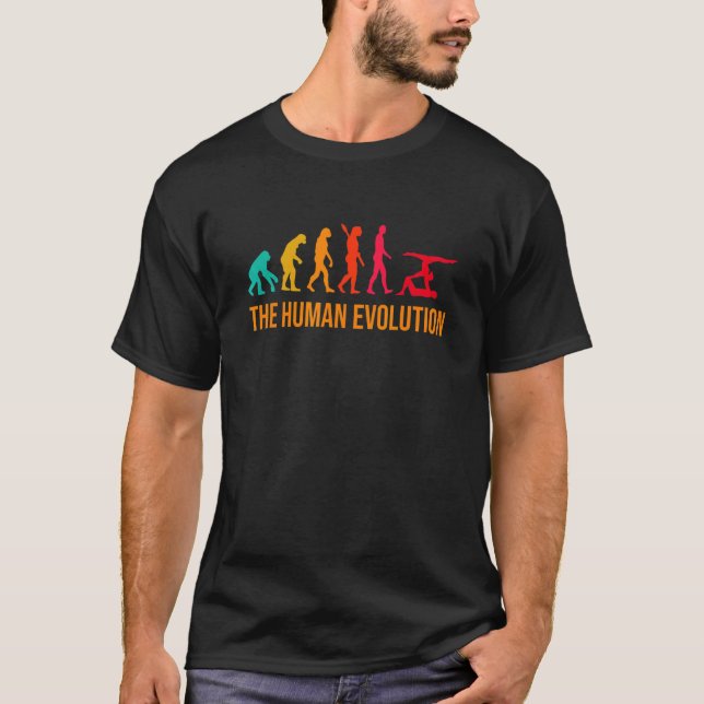 Evolution Graphic Gymnast Gymnastics Acrobat Acrob T Shirt (Framsida)