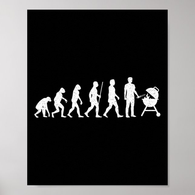 Evolution Grilling Funny Bbq Grill Rbecue Poster (Framsidan)