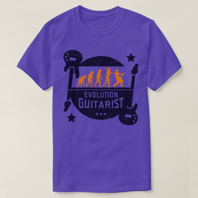 Evolution Guitarist Guitar Musician (1) T Shirt (Design framsida)