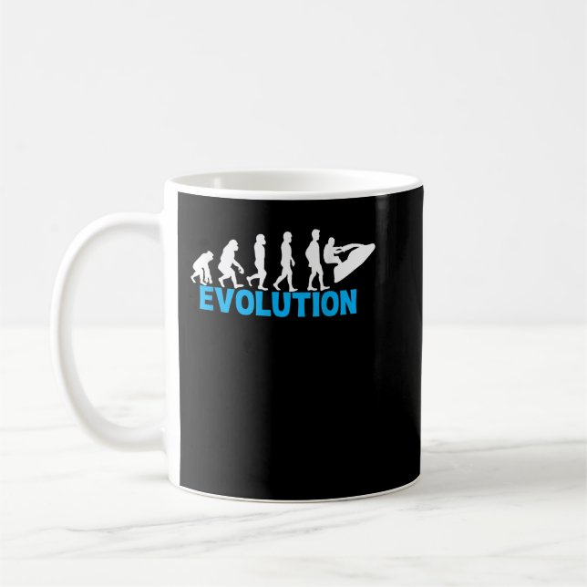 Evolution Jet Ski Funny Water Sport Boating Gift Kaffemugg (Vänster)
