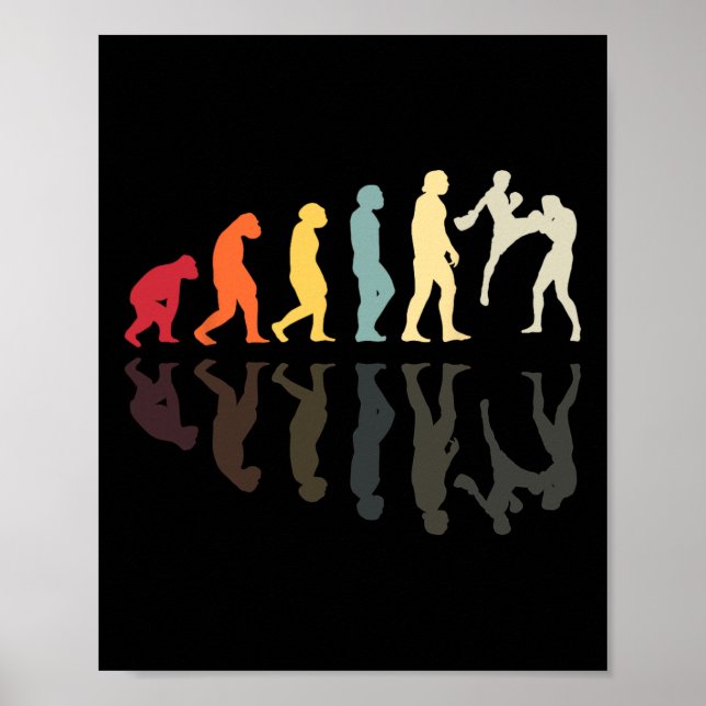 Evolution Kickboxning Slagsmål Knuffar Poster (Framsidan)