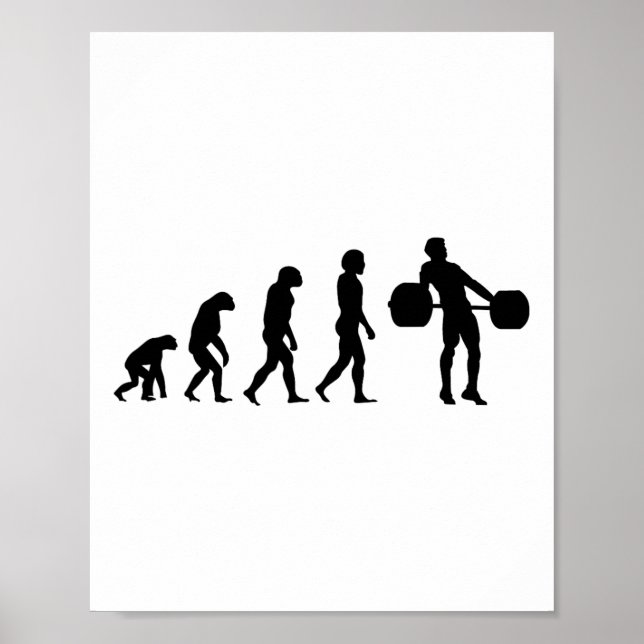 Evolution kroppsbyggare tyngdlyftning vikt tyngdly poster (Framsidan)