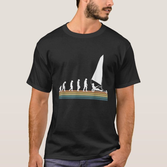 Evolution Land Sailing Sand Yachting Dirtboating S T Shirt (Framsida)