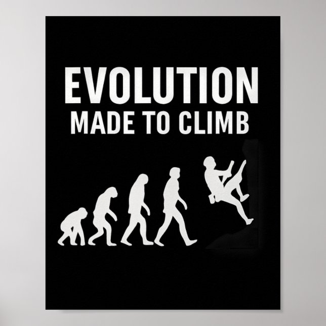 Evolution Made To Climb Klätterutrustning Silhuett Poster (Framsidan)