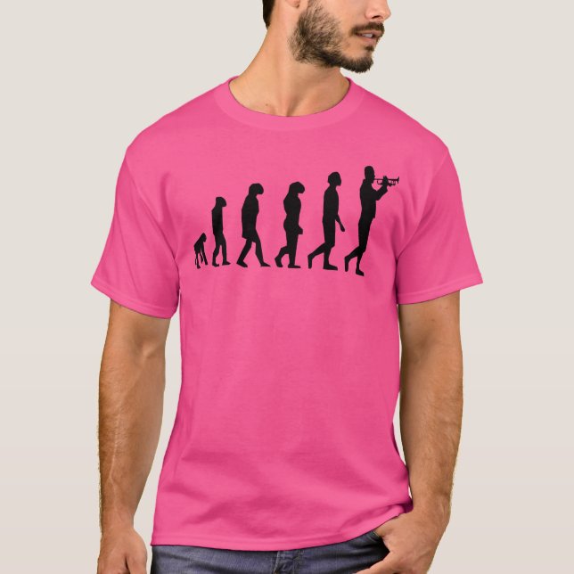 Evolution Marching Band Trumpet T Shirt Funny Musi (Framsida)