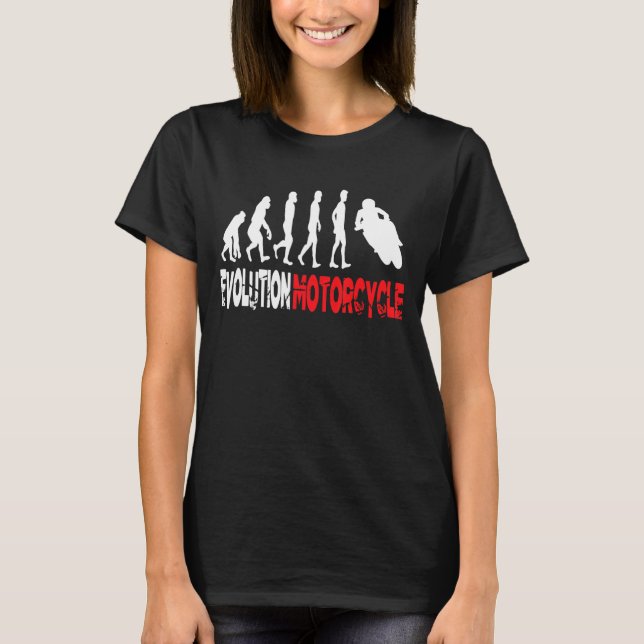 Evolution Motorcykel Emotorcykel Ecykel Motorcycli T Shirt (Framsida)