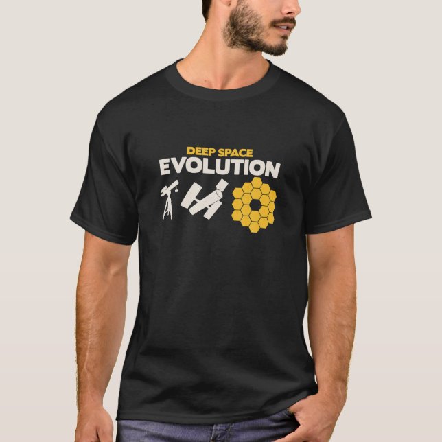 Evolution Of Astronomy Telescopes James Webb Space T Shirt (Framsida)