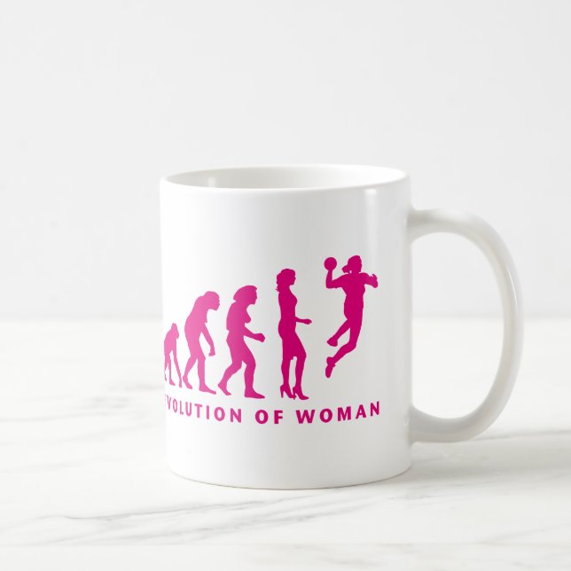 evolution of handball woman kaffemugg (Höger)