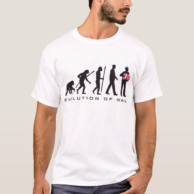evolution of man accordion player sailor t-shirt (Framsida)