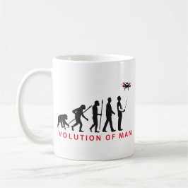 evolution of man controlling drone kaffemugg