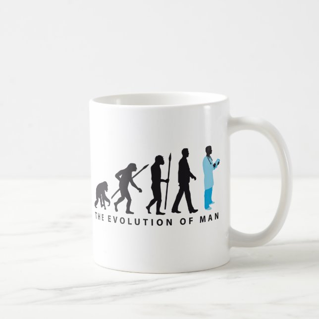 evolution of man doctor of medicine physician kaffemugg (Höger)