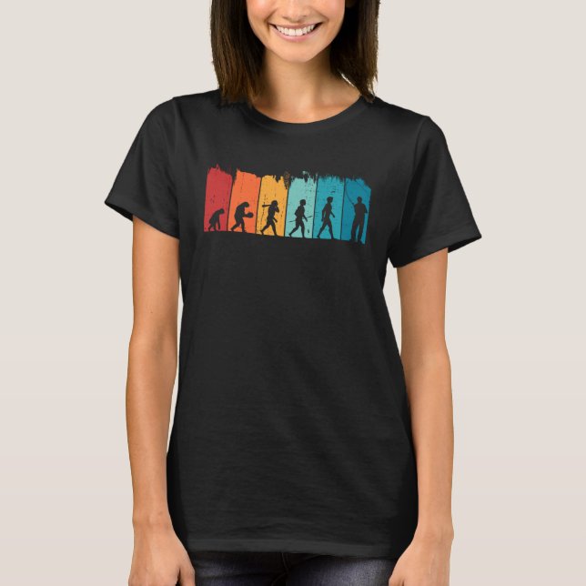 Evolution of Man Fly Fishing Trout Fishing Fisherm T Shirt (Framsida)
