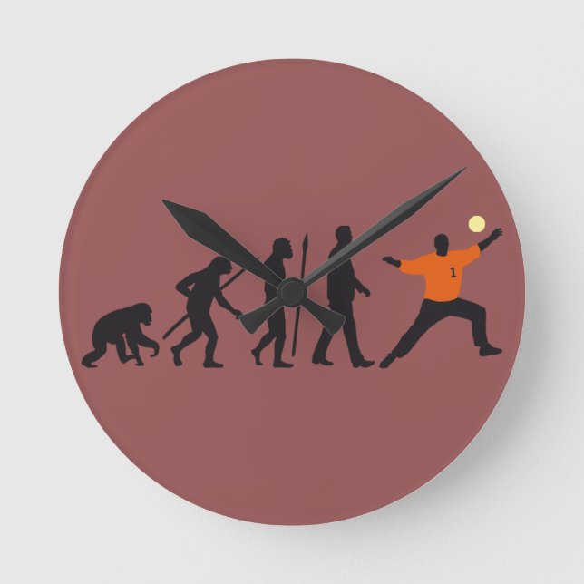 evolution of man handball goal keeper rund klocka (Framsida)