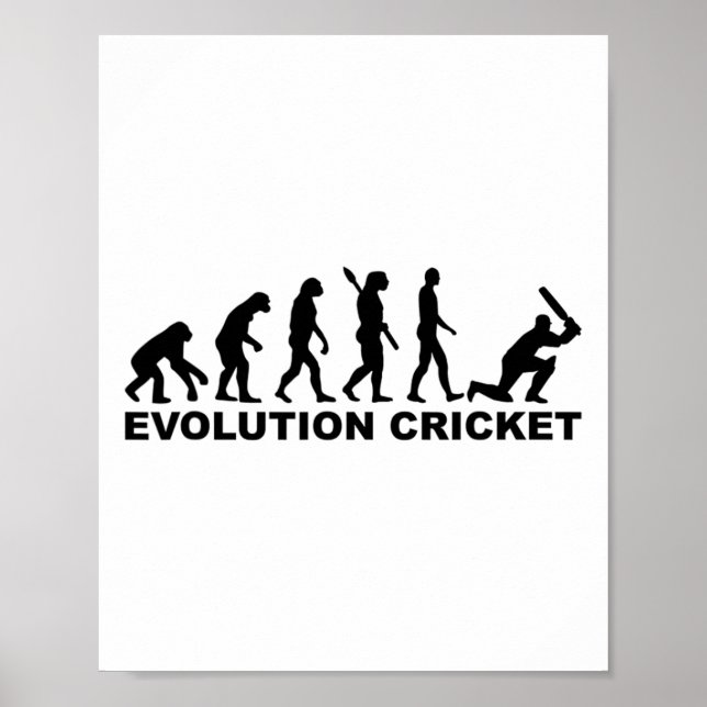 Evolution Of Man Krickettröja  Poster (Framsidan)