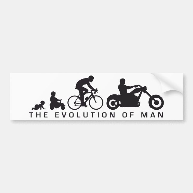 evolution of man motorcycle biker bildekal (Framsidan)