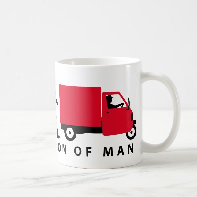 Evolution of man Piaggio Ape mini transporter Kaffemugg (Höger)