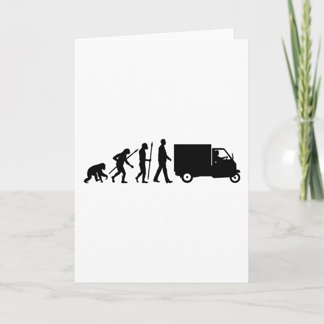 Evolution of man Piaggio Ape mini transporter Kort (Framsida)