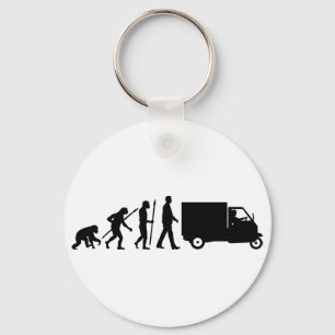 Evolution of man Piaggio Ape mini transporter Nyckelring