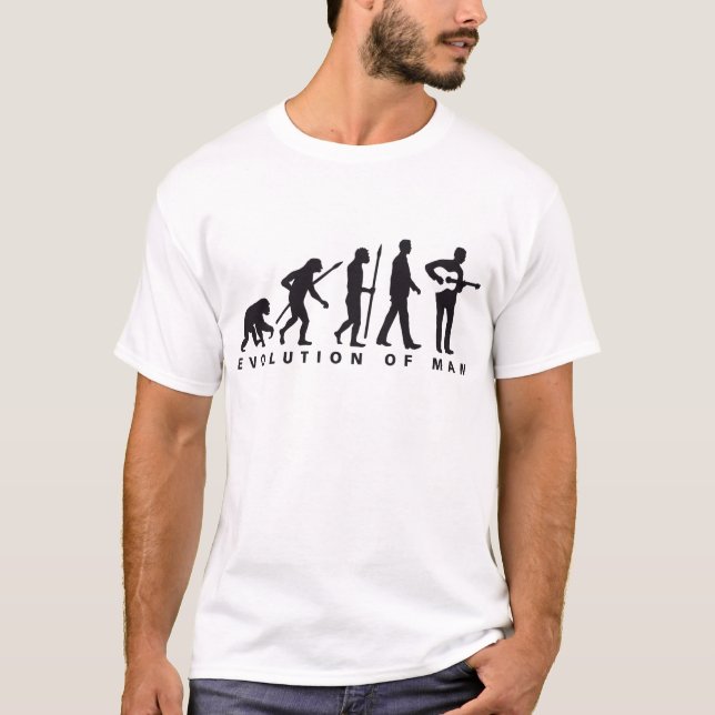 evolution of man western acoustic guitar player tee (Framsida)