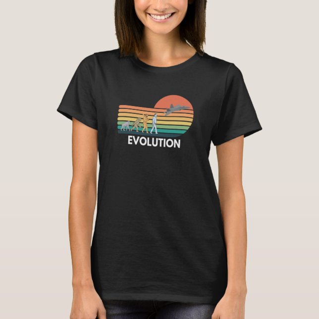 Evolution of Pilot Airplane F22 Aviation T Shirt (Framsida)