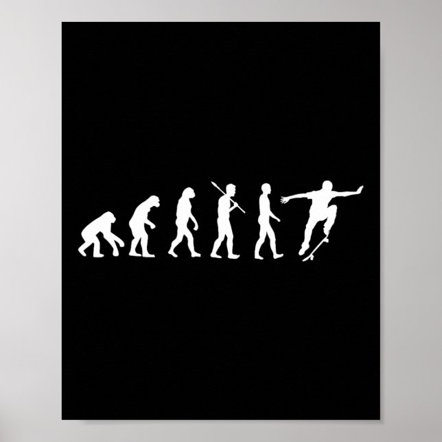 Evolution Of Skateboarder - Skateboarding Gift Shi Poster (Framsidan)