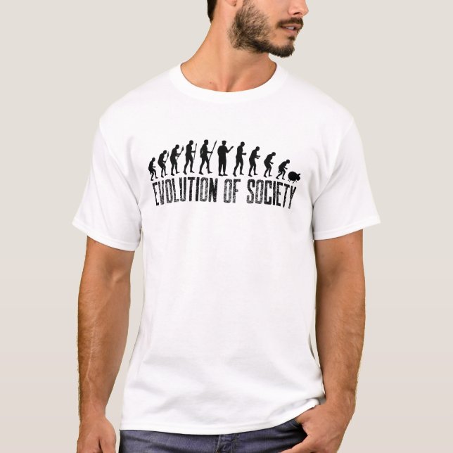 Evolution Of Society Sheep Funny Gift T Shirt (Framsida)