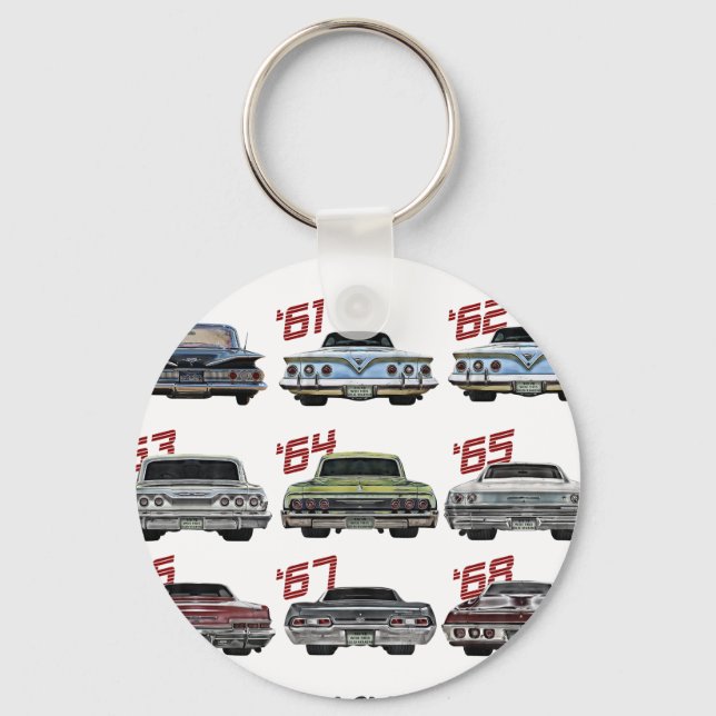 Evolution of the 60s Impala,1960,Hot Rod,Muscle Ca Nyckelring (Framsida)