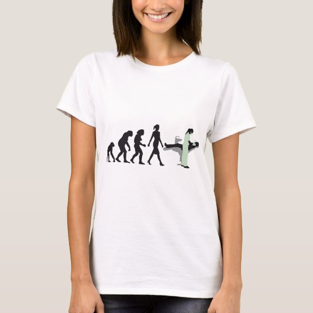 evolution of woman female dentist t-shirt (Framsida)