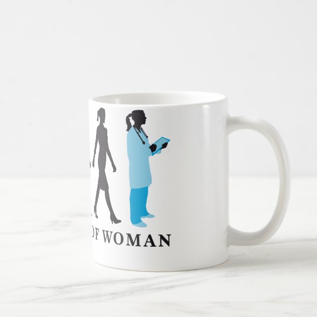 evolution of woman female doctor kaffemugg (Höger)