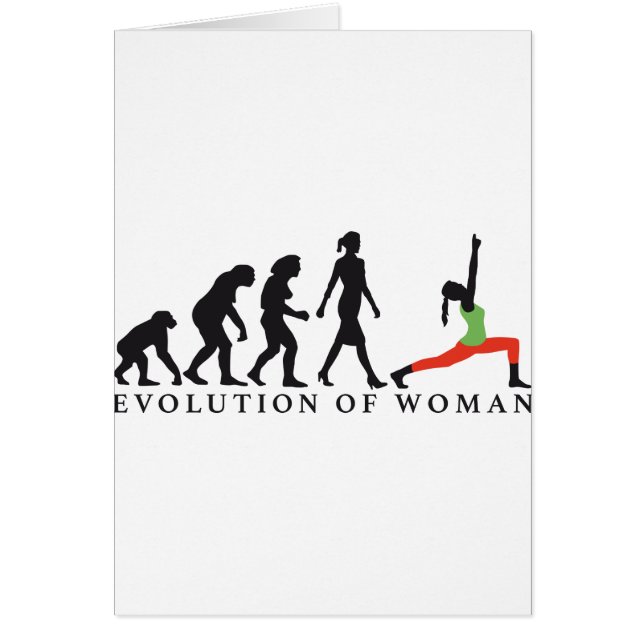 evolution of woman yoga position hälsningskort (Framsidan)
