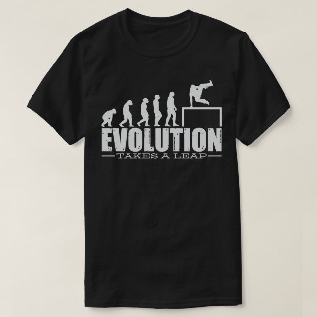Evolution Parkour Freerunning Backflip Freestyle R T Shirt (Design framsida)