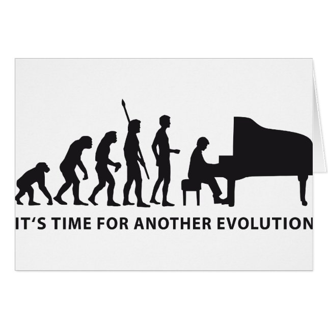 evolution piano hälsningskort (Framsidan Horizontal)