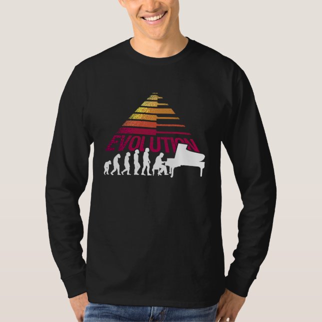 Evolution Piano Musician Keyboard Orchestra  3 T Shirt (Framsida)